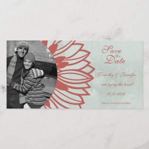 Retro Vintage Blume Save the Date Fotokarte