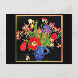 Retro Vintage Blumenkarten Postkarte