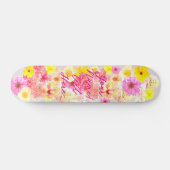 Retro Vintage Blumenstrauß Skateboard (Horizontal)