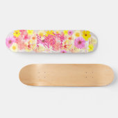 Retro Vintage Blumenstrauß Skateboard (Horizontal)