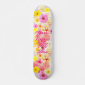 Retro Vintage Blumenstrauß Skateboard (Vorne)