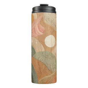Retro Vintage Bohemian Earthy Abstrakte Gestaltung Thermosbecher