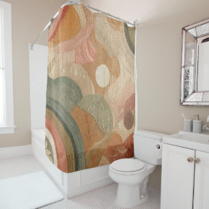 Retro-Vintage-Bohemien-Erdenes abstraktes Design Duschvorhang