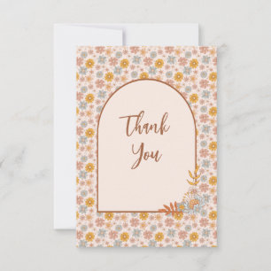 Retro Vintage Boho Blumen Dankeskarte