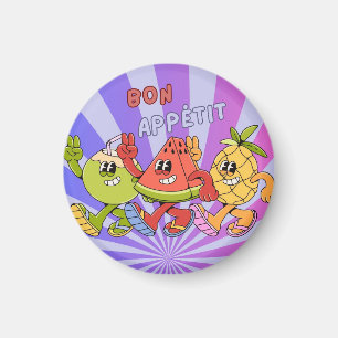 Retro Vintage Bon Appétit Obst Trio tanzt 2026 Magnet