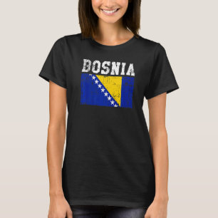 Retro Vintage bosnische Flagge bosnische Wurzeln T-Shirt