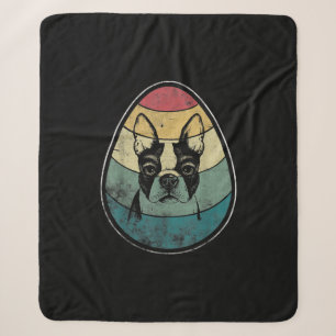 Retro Vintage Boston Terrier Dog Egg Happy Easter Sherpadecke