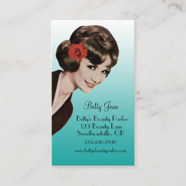 Retro Vintage Bouffant Aquacosmetologist-Karten Visitenkarte