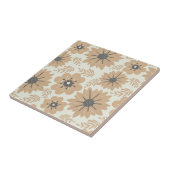 Retro Vintage Braun Blumenmuster Fliese (Seite)