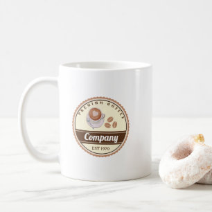 Retro Vintage Braunes Premium-Logo-Diner Kaffeetasse
