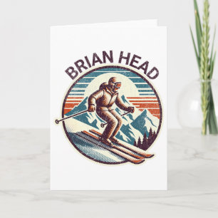Retro Vintage Brian Head Utah Skigebiet Winterspor Karte