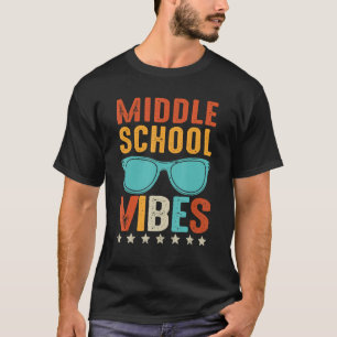 Retro Vintage Brille Mittelschule rückt zurück T-Shirt