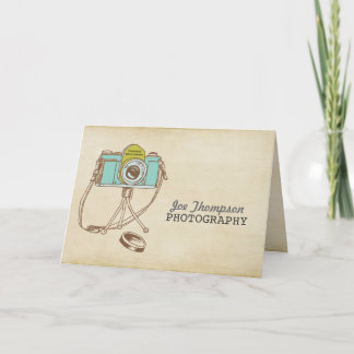 Retro Vintage Camera Photographer Thank You Card Dankeskarte
