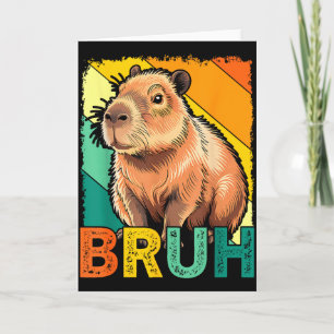 Retro Vintage Capybara Bruh Meme für Jungen Mädche Karte