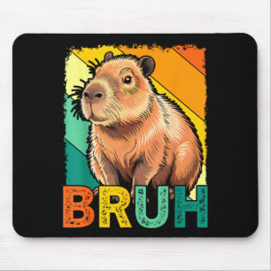 Retro Vintage Capybara Bruh Meme für Jungen Mädche Mousepad