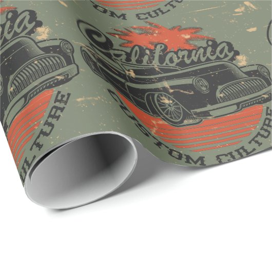 Retro Vintage Car Geschenkpapier (Rolleneckpunkt)