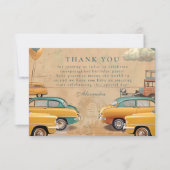 Retro Vintage Car Two Fast Birthday Dankeskarte (Vorderseite)