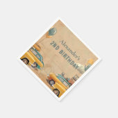 Retro Vintage Car Two Fast Birthday Serviette (Ecke)
