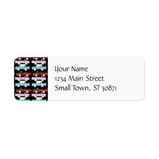 Retro Vintage Cars Rosa Rosa Türkisblau Frisierte (Vorne)