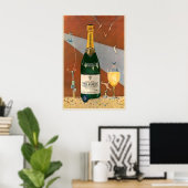 Retro Vintage Champagne Wine Bottle Drink Kitchen Poster (Heimbüro)