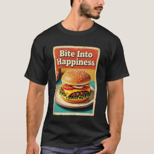 Retro Vintage Cheeseburger In Den Glücklichsten Bi T-Shirt