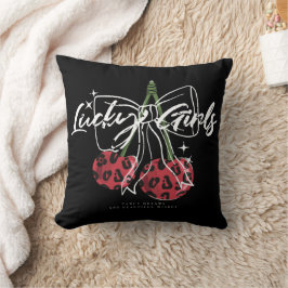 Retro Vintage Cherry Quote Typography Kissen