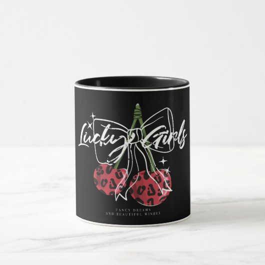 Retro Vintage Cherry Quote Typography  Tasse (Zentrum)
