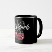Retro Vintage Cherry Quote Typography  Tasse (VorderseiteRechts)