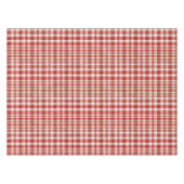 Retro Vintage Cherry Red Textured Plaid  Tischdecke (Vorderseite (Horizontal))
