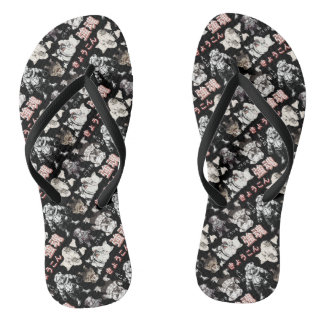 Retro Vintage Chibi Bulldog MMA Mixed Martial Arts Badesandalen