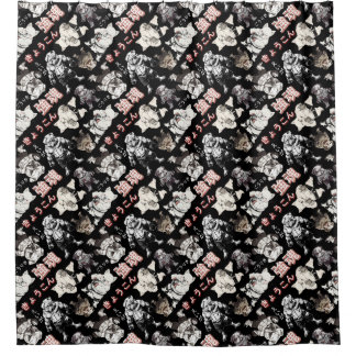 Retro Vintage Chibi Bulldog MMA Mixed Martial Arts Duschvorhang