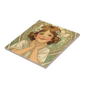 retro Vintage Child With Flowers Fliese (Seite)