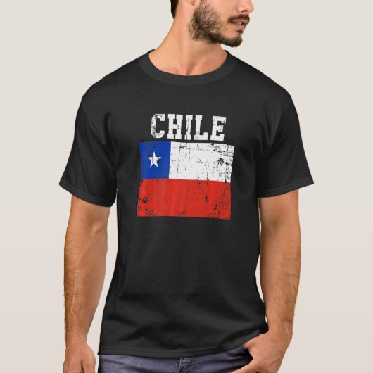 Retro Vintage Chile Flag chilenische Roots T-Shirt (Vorderseite)