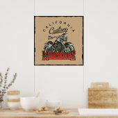 Retro-Vintage-Chopper Poster (Küche)