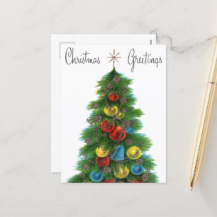 retro-vintage-Christbaum Feiertagspostkarte