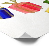 Retro Vintage Christmas Angel Rentierposter Poster (Ecke)