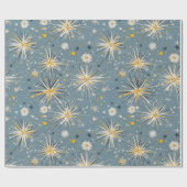 Retro Vintage Christmas: Atomare Sternennacht Geschenkpapier (Flach)