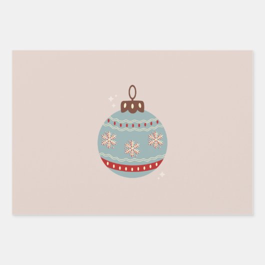 Retro Vintage Christmas Bauble Geschenkpapier Set (Vorderseite 2)