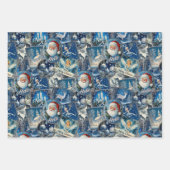 Retro Vintage Christmas: Blue Collage Geschenkpapier Set (Vorderseite 2)