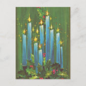 retro vintage Christmas candles Feiertagspostkarte (Vorderseite)