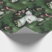 Retro Vintage Christmas Deer Kitsch Wrapping Paper Geschenkpapier (Ecke)