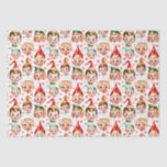 Retro Vintage Christmas Elf Faces Seidenpapier<br><div class="desc">Das Design der Weihnachtselfen ist eine bezaubernde und nostalgische Darstellung klassischer Elfen aus alten Urlaubserinnerungen. Das Design zeichnet sich durch ein sich wiederholendes Muster unterschiedlicher elfischer Gesichter aus,  jedes mit einzigartigen Persönlichkeiten und Ausdrücken.</div>