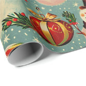 Retro Vintage Christmas: Frostige Schneemänner Geschenkpapier (Rolleneckpunkt)