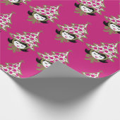 Retro Vintage Christmas Girl mit Baumhut Geschenkpapier (Ecke)