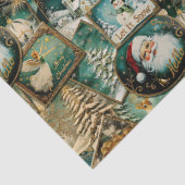 Retro Vintage Christmas: Green Collage Seidenpapier (Detail)