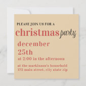 Retro Vintage Christmas Holly Jolly Vibes Party Einladung (Rückseite)