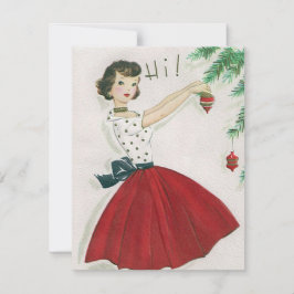Retro Vintage Christmas Lady E-Mail Feiertagskarte