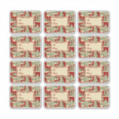 Retro Vintage Christmas Landscape Aufkleber (Vorderseite)