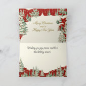 Retro Vintage Christmas Landscape Feiertagskarte (Innenseite)