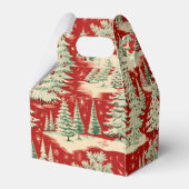 Retro Vintage Christmas Landscape Geschenkschachtel (Rückseite)